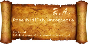 Rosenblüth Antonietta névjegykártya
